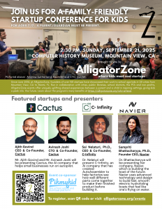 AlligatorZone flyer for its upcoming event at Computer History Museum on Sep.21, 2025.